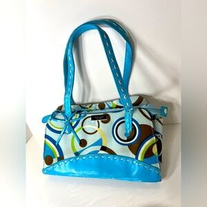 Kate Spade Handbag Blue Circle Pattern Medium Size Needs Rehab